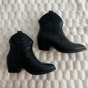Elegant Black Leather Ankle Booties